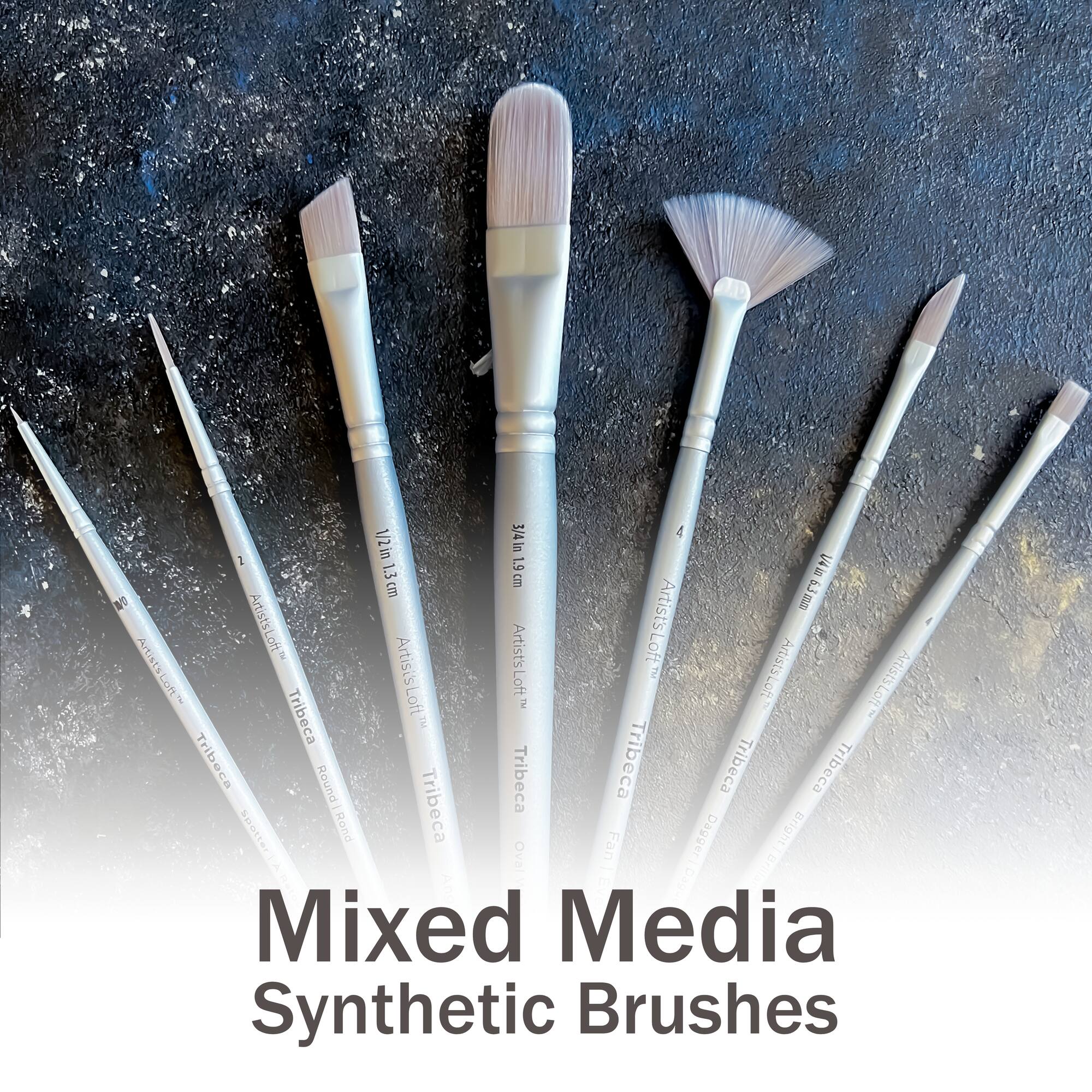Tribeca Synthetic Taklon Short Handle Script Liner Brush by Artist's Loft™, Size 2/0